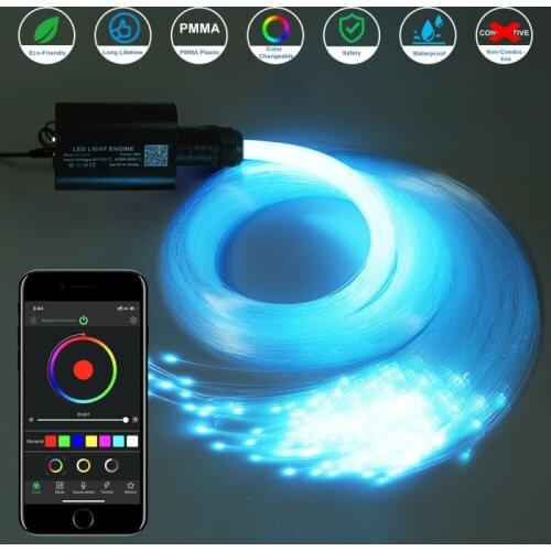 DC12V 16W RGBW Auto Dak Ster Led Glasvezel Ster Plafond Licht Kits 2M 0.75Mm 150/200/300Pcs Glasvezel Met Rf Controler Wholesale