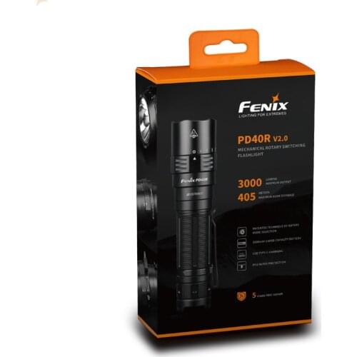 Fenix PD40R V2.0 USB Type-C charging LED flashlight mechanical rotary switch Built-in 5000MAH / 21700 battery3000 lumens 3000 lm