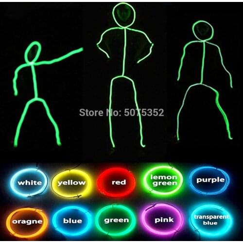 GZYUCHAO EL Cosplay Led Costume Dance Wear Matchstick Men Costume EL Wire Costume DIY Material For Stage Performance
