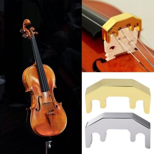 2021 Top Metal Violin Mute Gold Silver Practice Violin Silencer for 1/2 3/4 4/4 Violin