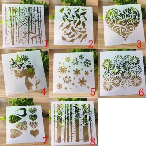 Christmas Snowflake Layering Stencils Openwork Heart-Shaped Scrapbook Coloring Embossing Album Decorative Paper Card Template