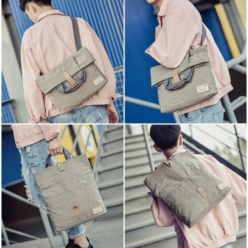 Versatile waterproof shoulder bag messenger bag fold over multipurpose men Commuter Bag handbag unisex