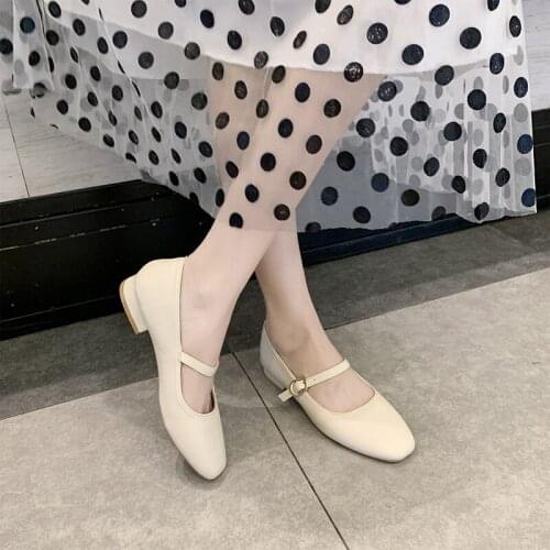 Spring explosion ladies flat shoes solid color round head fashion buckle comfortable casual wild elegant sweet shoes U19-41