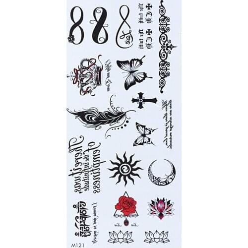 Temporary English Word Tattoo Stickers Black Letters Feather Body Art Tattoos Sticker Waterproof For Temporary Tattoos