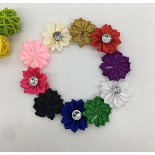 High quality Polyester tape Rhinestone 3D artificial flowers Christmas home decoration DIY Craft Flower Wall Gift Box Accessory
