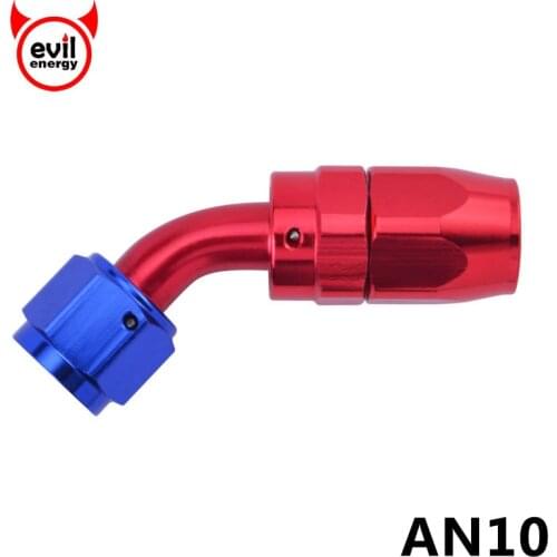 Evil energy AN 10 Aluminium Fitting 45 Degree Swivel An Fitting Adapter Hose End Oil Fuel Reusable Fitting Oil Fuel Fitting
