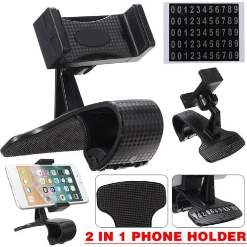 1pc Car Dashboard Phone Stand 360 Adjustable GPS Car Clips Holder Hidden Parking number For Mobile Phone Stand Support