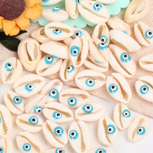 10 Pcs Natural Blue Eye Beach Shell Beads For Jewelry Making 10-20mm Oval Shape Beads Diy Charm Necklace Bracelet Accessory