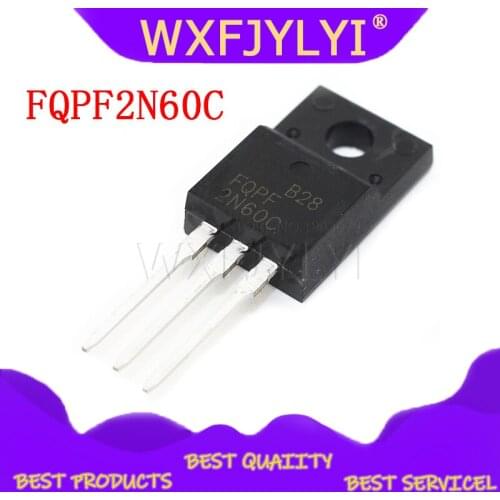 10pcs FQPF2N60C 2N60C 2N60 600V 2A MOSFET N-Channel transistor TO-220F new original