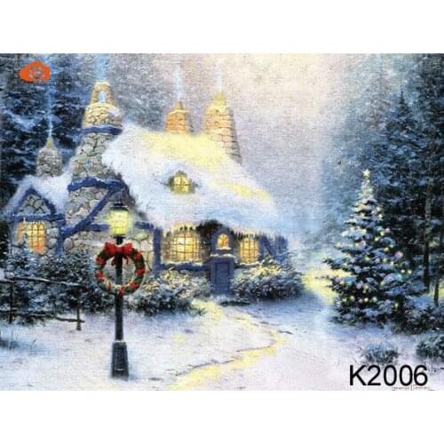 10X20ft Hand painted Muslin Christmas backdrops, nature winter snow scenic newborn Photography Studio wedding Backgrounds K2006