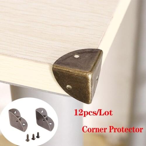 12 Pcs Vintage Metal Corner Bracket Decorative Jewelry Wine Box Wooden Case Corner Protector Hardware Furniture Part