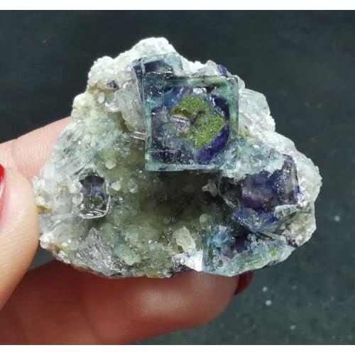 13.5gNatural rare purple fluorite mineral specimen aura HEALING CRYSTAL QUARTZ GEM home decoration collection ornaments