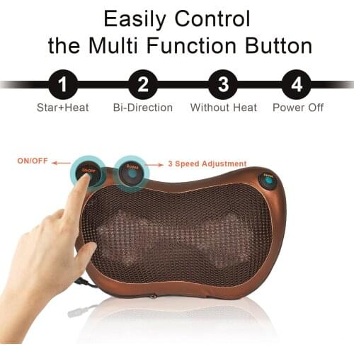 18 Head Car And Home Relaxation Massage Pillow Electric Massage Shoulder Neck Infrared Heating Massager Relaxation Body Massage
