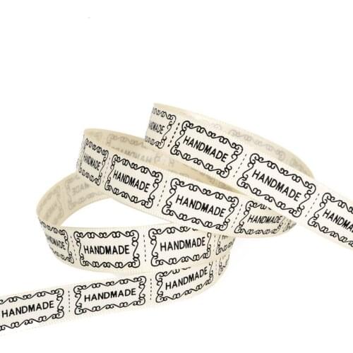 5 yard/lot 10mm 13mm Ivory DIY Decorative Arts & Crafts Gift Baking Wrap Ribbon Handmade Printed Satin Ribbon Sewing Accessories