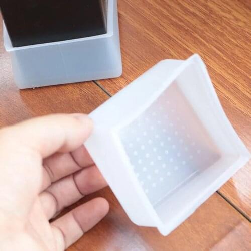 8 Spc/Lot Silicone Table Foot Cover Transparent White Floor Protector Square Anti Slip Chair Leg Caps Thick Furniture Sofa Pad