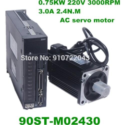 90ST-M02430 AC Servo motor 220V 90ST-M02430 0.75KW 2.4 N.M. 750W 3000RPM Single-Phase A1-SVD Driver