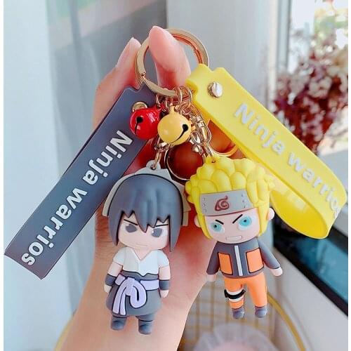 Anime Figures Naruto Keychain Kakashi Uchiha Sasuke Keyring Cartoon NARUTO Figure Gaara Bag Pendant Kawaii Kids Toys Boy Gift
