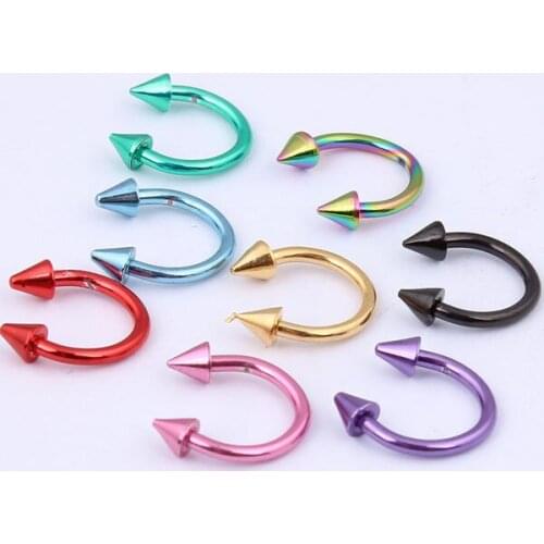 Hot 1pc C Stainless Steel Ear Lip Nose Ring Clip arrow Unisex Men Women Lip Nose Clip Body Jewelry 1.2*8*3/3mm