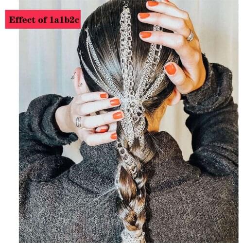 European and American Fashion New Wig Extension Chain Silver Plated Fringe Hair Chain Headdress Chain Clip Temperament Female