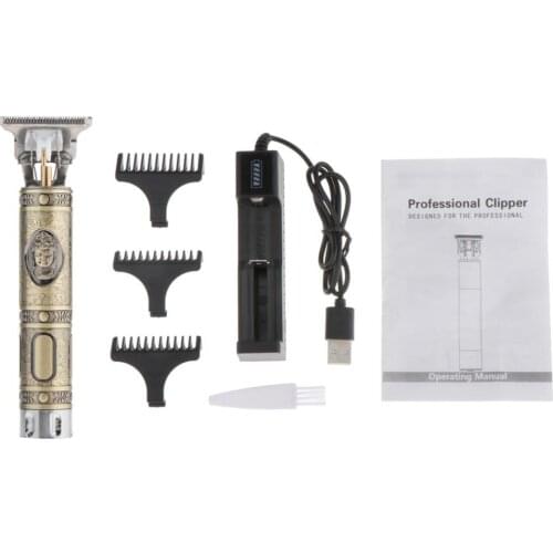 Electric Pro T-Outliner Rechargeable Cordless Close Cutting T-Blade Grooming Trimmer Men Barbershop T-blade Hair Clipper