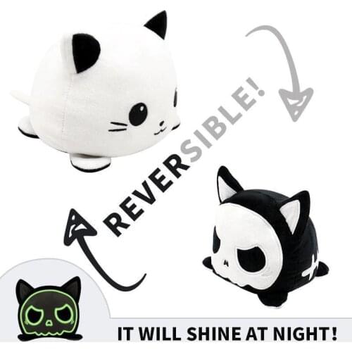 18 Styles Reversible Cat Kids Plushie Plush Cartoon Animals Cat Double-Sided Flip Doll Cute Toys For Kid Girl Birthday Gift