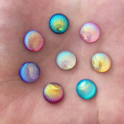 Hot 400PCS AB Resin 10mm Round Shell Flatback Rhinestone Scrapbook Wedding Crafts W01*10