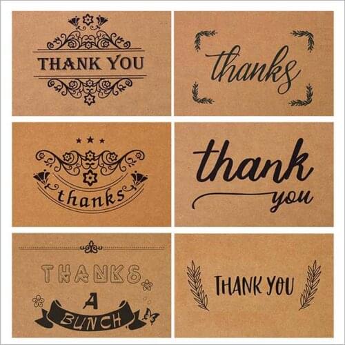 Hot 50Pcs/set Kraft Paper Cards Blank Wedding Thank You Card with Envelope for Wedding Birthday Party Favor Supply Home Decor