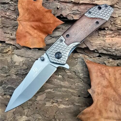 Outdoor Tactical Camping Hunting Survival Pocket Folding Knife Quality 8CR13MOV Blade Wood Handle EDC Multi Tool Knives