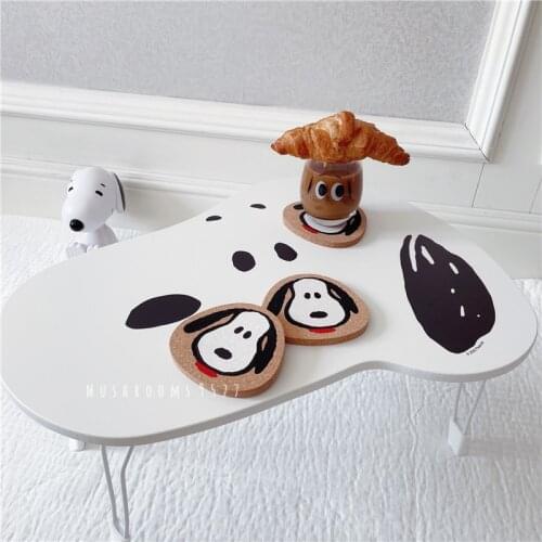 Summer New Kawaii Cartoon Puppy Dog Cork Coaster Insulation Pad Anti-scald Home Decoration