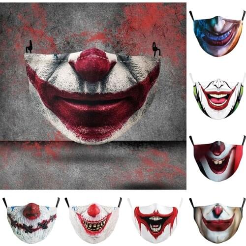 HOT Fun Halloween Horror Clown Series Masks Face-Protection Cycling Sports Breathable Adult Party Mask Fashion Women Men Unisex