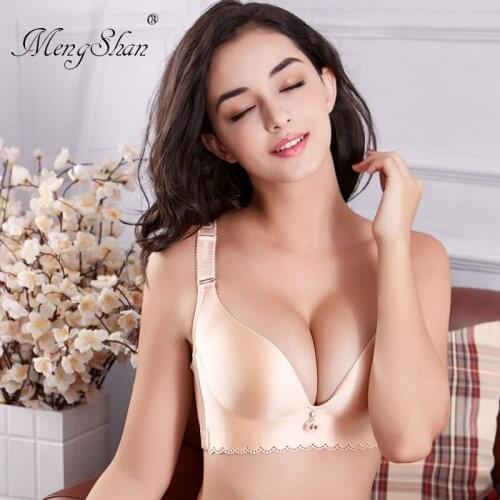 MengShan underwear women New Super Large Smooth CDE Large Bra Ring-free gathering big size bra ABCDE cup plus size bra 50E 115E