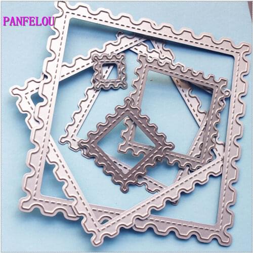 PANFELOU Metal craft Saw a square paper die cutting dies for Scrapbooking/DIY Easter wedding Halloween Easter cards
