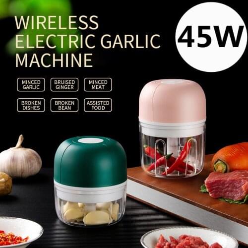 45W High Power Electric Food Crusher Mini Garlic Crusher USB Minced Meat Vegetable Chopper Portable Kitchen Crushed Ginger Chili