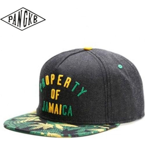 PANGKB Brand PROPERTY OF JAMAICA CAP denim hip hop snapback hat for men women adult outdoor casual sun baseball cap bone