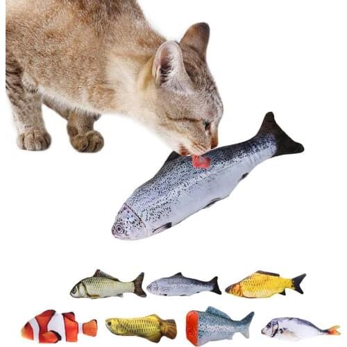 Pet Soft Plush 3D Fish Shape Cat Toy Interactive Gifts Fish Catnip Toys Stuffed Pillow Doll Simulation Fish Playing Toy For Pet