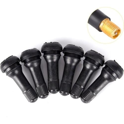 5PCs/set Black TR413 Tubeless Car Wheel Tire Valve Stems with Caps Tyre Rubber Valves With Dust Caps