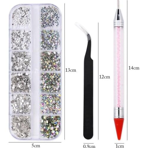 Swarovsky New Multi-Size Nail Rhinestones 3D Crystal AB DIY Nail Art Decorations crystal diamond gem 3D glitter Nail Beauty