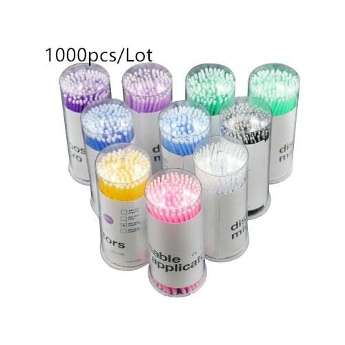 1000PCS/Lot Disposable Eyelash Brushes Swab Microbrushes Eyelash Extension Tools Individual Eyelashes Removing Tools Applicators