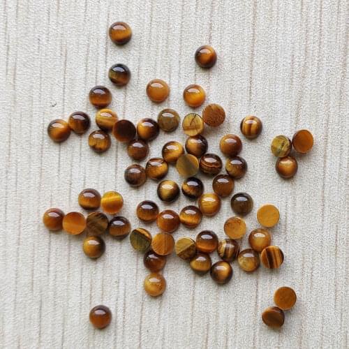 Wholesale 50pcs/lot 2018 fashion good quality natural tiger stone round cab cabochon beads for jewelry making 4mm free shipping