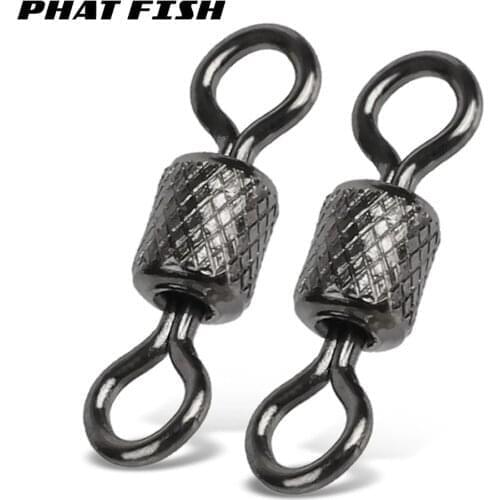 PHAT FISH 500pcs Brass Impressed Rolling Swivels Terminal Tackles Carp Fish Trout Area Fishing Accessories