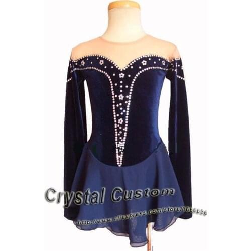 Hot Sales Ice Skating Dresses With Rhinestones Adult Spandex Beautiful New Brand Vogue Figure Skating Competition Dress DR2511