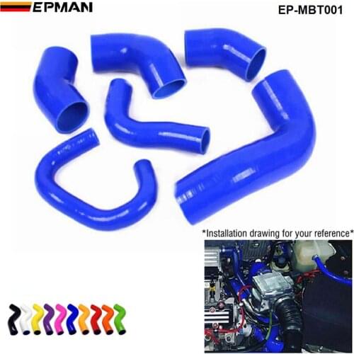 Racing Silicone turbo intercooler hose kit For MIT EVO 7-9 - 2.0L Turbo 4G63 (6pcs) EP-MBT001