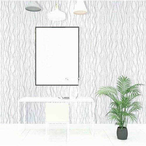 Peel and Stick Wallpaper Contact Paper Self Adhesive White Wave Pattern Silver Stripe Decor Dormitory Renovation