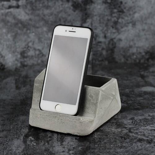 Silicone Cement Mobile Phone Holder Mould Geometry Concrete Desktop Storage Mould