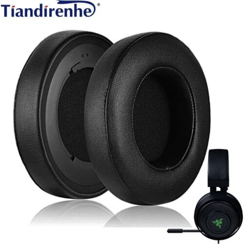 New Replacement Earpads For Razer Kraken Pro V2 Gaming Headset - Foam Pad Soft Leather Ear Cushions 1 Pair Oval Earcups 7.1 v2