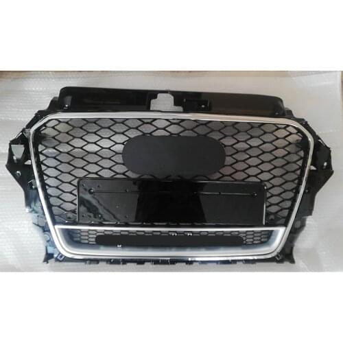 Honeycomb Grill Mesh Gloss Black for Audi A3/S3 8V 2014 2015 2016 RS3 Quattro Style Hex Mesh Front Bumper Hood Grille