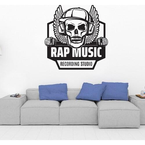 Vinyl Wall Stickers Rap music recording Studio wall decal DIY Mural room Decoration bedroom Living Room Home Decor decals G882