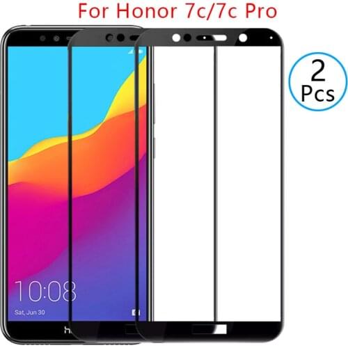 9d screen protector tempered glass case for huawei honor 7c pro cover on honor7c 7cpro honer 7 c c7 protective phone coque bag