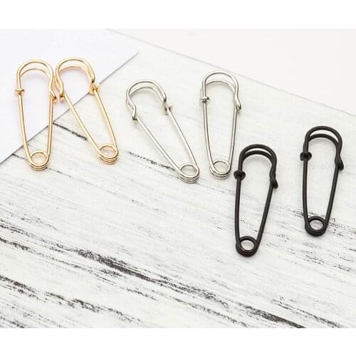 Women Safety Pin Hoop Earrings Gold Silver Black Plated Hollow Brooch Ear Earing Female Pendientes Punk Jewelry Accessories