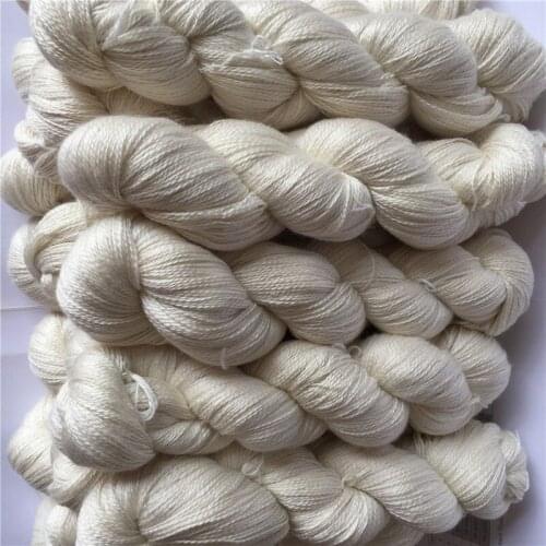 1kg/lot Undyed Natural silk merino Yarn Hank Silk Merino Fingering Yarn Hand Knitting Yarn For Sweater Scarf